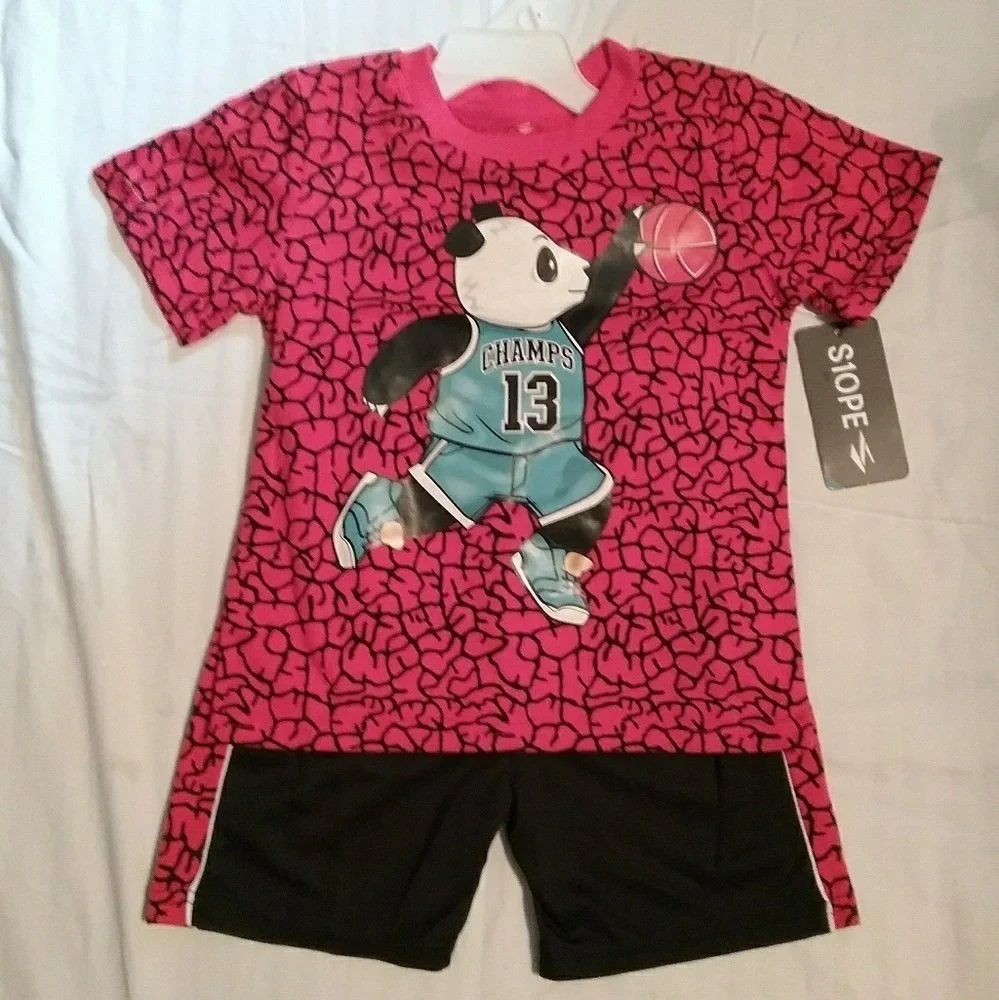 Brand new youth boys size 4 shorts outfit